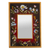 Small reverse-painted glass wall mirror, 'Currant Fields' - Hand Painted Small Glass Framed Wall Mirror thumbail