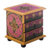 Small reverse-painted glass jewelry chest, 'Vintage Floral in Magenta' - Hand Painted Floral Glass Mini Jewelry Chest (image 2a) thumbail