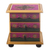 Small reverse-painted glass jewelry chest, 'Vintage Floral in Magenta' - Hand Painted Floral Glass Mini Jewelry Chest (image 2b) thumbail