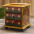 Small reverse-painted glass jewelry chest, 'Vintage Floral in Red' - Mini Jewelry Chest in Reverse-Painted Glass thumbail