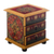 Small reverse-painted glass jewelry chest, 'Vintage Floral in Red' - Mini Jewelry Chest in Reverse-Painted Glass (image 2a) thumbail