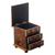 Small reverse-painted glass jewelry chest, 'Vintage Floral in Red' - Mini Jewelry Chest in Reverse-Painted Glass (image 2c) thumbail