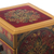Small reverse-painted glass jewelry chest, 'Vintage Floral in Red' - Mini Jewelry Chest in Reverse-Painted Glass (image 2g) thumbail