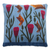 Wool cushion cover, 'Birds and Flowers in Sky Blue' - Blue Floral Wool Cushion Cover from Peru (image 2a) thumbail