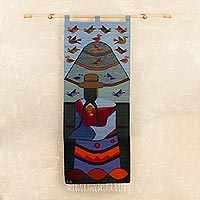 Wool tapestry, 'Mountain Inspiration' - Andes-Inspired Wool Tapestry from Peru