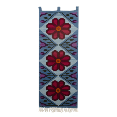 Floral Wool Tapestry from Peru