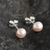 Cultured pearl stud earrings, 'Perfectly Pink' - Elegant Pink Cultured Pearl Stud Earrings (image 2) thumbail