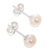 Cultured pearl stud earrings, 'Perfectly Pink' - Elegant Pink Cultured Pearl Stud Earrings thumbail
