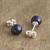Cultured pearl stud earrings, 'Perfectly Dark' - Artisan Crafted Dark Grey Cultured Pearl Studs (image 2b) thumbail