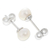 Cultured pearl stud earrings, 'Perfectly White' - White Cultured Pearl Classic Stud Earrings (image 2c) thumbail