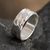 Sterling silver band ring, 'Terrain' - Unisex Sterling Silver Band Ring (image 2) thumbail