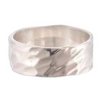 Sterling silver band ring, 'Terrain' - Unisex Sterling Silver Band Ring