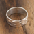 Sterling silver band ring, 'Terrain' - Unisex Sterling Silver Band Ring (image 2b) thumbail