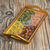 Reverse-painted glass tray, 'Miraflores Flora' - Reverse-Painted Glass Floral Tray thumbail