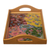 Reverse-painted glass tray, 'Miraflores Flora' - Reverse-Painted Glass Floral Tray (image 2c) thumbail