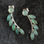 Opal drop earrings, 'Leafy Branch' - Andean Opal and Sterling Silver Earrings (image 2b) thumbail