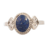 Sterling silver cocktail ring, 'Blue Sophistication' - Sterling Silver and Lapis Lazuli Ring from Peru