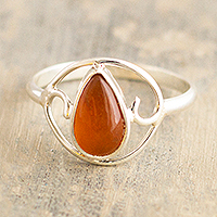 Fire opal cocktail ring, 'Universal Truth'
