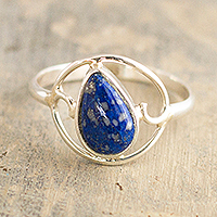 Lapis lazuli cocktail ring, 'Universal Truth' - Natural Lapis Lazuli Cocktail Ring