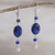 Sodalite dangle earrings, 'Impulse' - Artisan Crafted Sodalite Earrings (image 2) thumbail