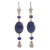 Sodalite dangle earrings, 'Impulse' - Artisan Crafted Sodalite Earrings thumbail