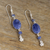 Sodalite dangle earrings, 'Impulse' - Artisan Crafted Sodalite Earrings (image 2b) thumbail