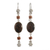 Mahogany obsidian and jasper dangle earrings, 'Impulse' - Sterling Silver Earrings with Mahogany Obsidian