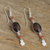 Mahogany obsidian and jasper dangle earrings, 'Impulse' - Sterling Silver Earrings with Mahogany Obsidian (image 2b) thumbail