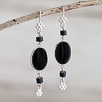 Obsidian dangle earrings, Impulse