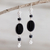 Obsidian dangle earrings, 'Impulse' - Sterling Silver Earrings with Obsidian (image 2) thumbail