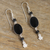 Obsidian dangle earrings, 'Impulse' - Sterling Silver Earrings with Obsidian (image 2b) thumbail