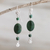 Chrysocolla dangle earrings, 'Impulse' - Handmade Chrysocolla Dangle Earrings