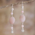 Opal dangle earrings, 'Impulse' - Pink Opal and Andean Silver Earrings (image 2) thumbail