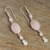 Opal dangle earrings, 'Impulse' - Pink Opal and Andean Silver Earrings (image 2b) thumbail