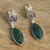 Chrysocolla dangle earrings, 'Amazing' - Sterling Silver Chrysocolla Dangle Earrings (image 2b) thumbail
