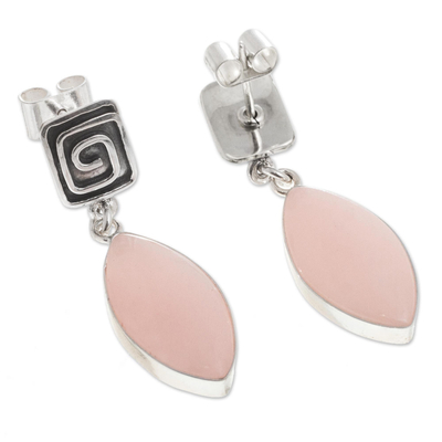 Opal dangle earrings, 'Amazing' - Natural Pink Opal Earrings from Peru