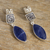 Sodalite dangle earrings, 'Amazing' - Artisan Crafted Sodalite Dangle Earrings (image 2b) thumbail