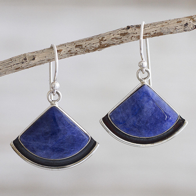 Sodalite dangle earrings, 'Expression' - Handmade Sodalite Dangle Earrings