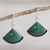 Chrysocolla dangle earrings, 'Expression' - Sterling Silver and Chrysocolla Earrings (image 2) thumbail