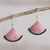 Opal dangle earrings, 'Expression' - Hand Crafted Pink Opal Dangle Earrings (image 2) thumbail