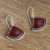 Jasper dangle earrings, 'Expression' - Dangle Earrings with Red Jasper (image 2b) thumbail