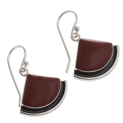 Jasper dangle earrings, 'Expression' - Dangle Earrings with Red Jasper