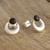Mahogany obsidian drop earrings, 'Crowned Crescent' - Handmade Mahogany Obsidian and Silver Drop Earrings (image 2b) thumbail
