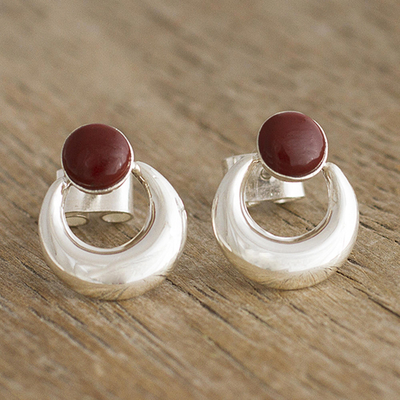 Jasper drop earrings, Crowned Crescent