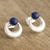 Lapis lazuli drop earrings, 'Crowned Crescent' - Contemporary Lapis Lazuli Drop Earrings (image 2) thumbail