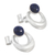 Lapis lazuli drop earrings, 'Crowned Crescent' - Contemporary Lapis Lazuli Drop Earrings thumbail