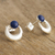 Lapis lazuli drop earrings, 'Crowned Crescent' - Contemporary Lapis Lazuli Drop Earrings (image 2b) thumbail