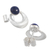 Lapis lazuli drop earrings, 'Crowned Crescent' - Contemporary Lapis Lazuli Drop Earrings (image 2c) thumbail