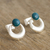 Chrysocolla drop earrings, 'Crowned Crescent' - Handmade Chrysocolla Drop Earrings (image 2) thumbail