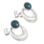 Chrysocolla drop earrings, 'Crowned Crescent' - Handmade Chrysocolla Drop Earrings thumbail
